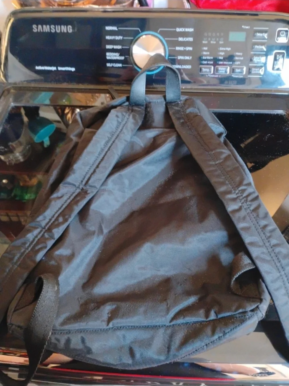 Marc Jacobs Black Nylon Backpack with Silver Hardware